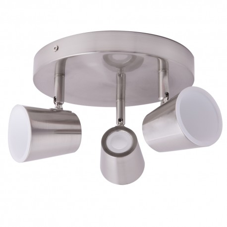 Ceiling lamp 3 spotlights 15W ice nickel