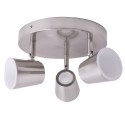 Ceiling lamp 3 spotlights 15W ice nickel