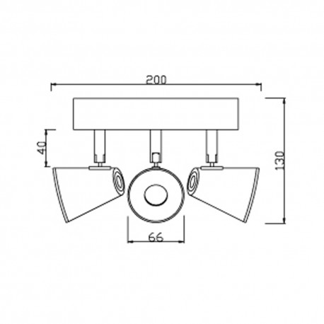 Ceiling lamp 3 spotlights 15W ice nickel