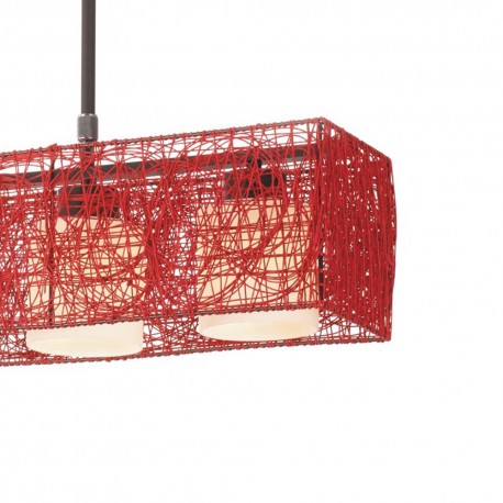 Alexandra Pendant 3 Lights Red Rectangular