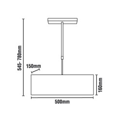 Alexandra Pendant 3 Lights Red Rectangular