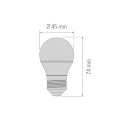 Bombilla LED esférica, E27, 6 W, 4200 K, 470 Lm.