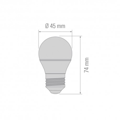 Bombilla LED esférica, E27, 6 W, 4200 K, 470 Lm.