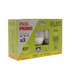 BOMBILLA LEDx3 E14 5W 3000K 520lm