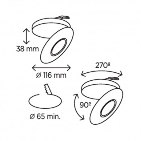 Empotrable LED cromo Kali