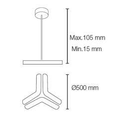 Lámpara Led Boomerang 3 luces (45W)