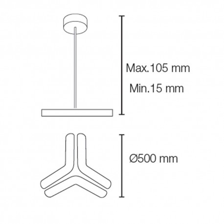 Boomerang LED Pendant Light – 45W – Telescopic