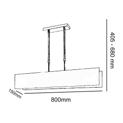 Japan 4-Light Pendant Lamp Rectangular