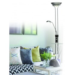 Pie de salón Led Alari USB níquel