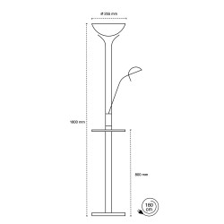 Pie de salón Led Alari USB níquel