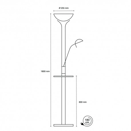 Pie de salón Led Alari USB níquel
