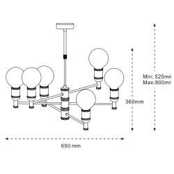 Miyako 6-Light Pendant Light Graphite