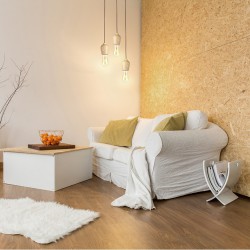 Portalámparas madera con cable rojo