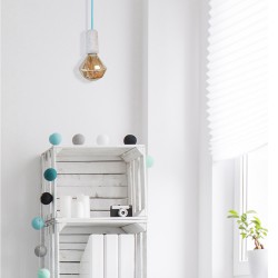 Concrete Pendant Lamp Blue