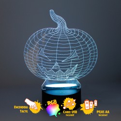 SOBREMESA 3D - CALABAZA con pictos de características