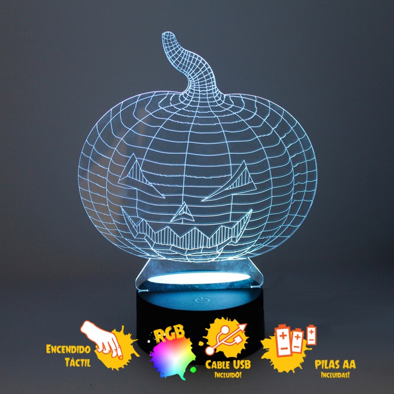 SOBREMESA 3D - CALABAZA con pictos de características