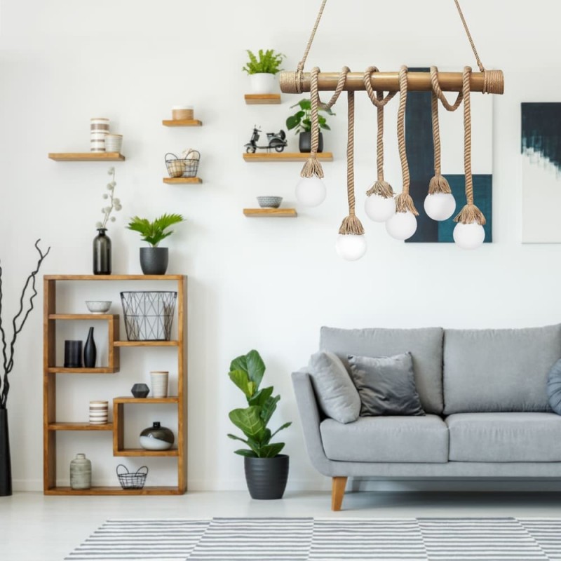 Salón con la lámpara de techo winery