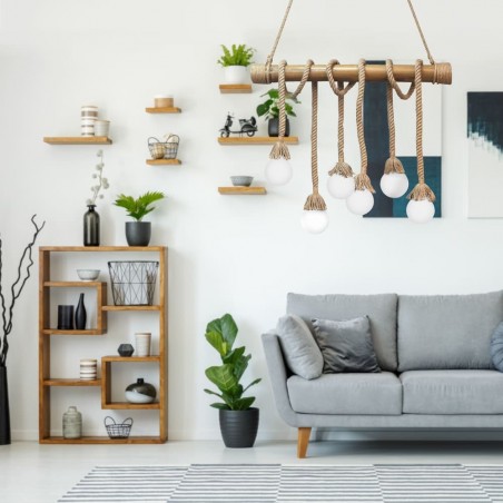 Salón con la lámpara de techo winery