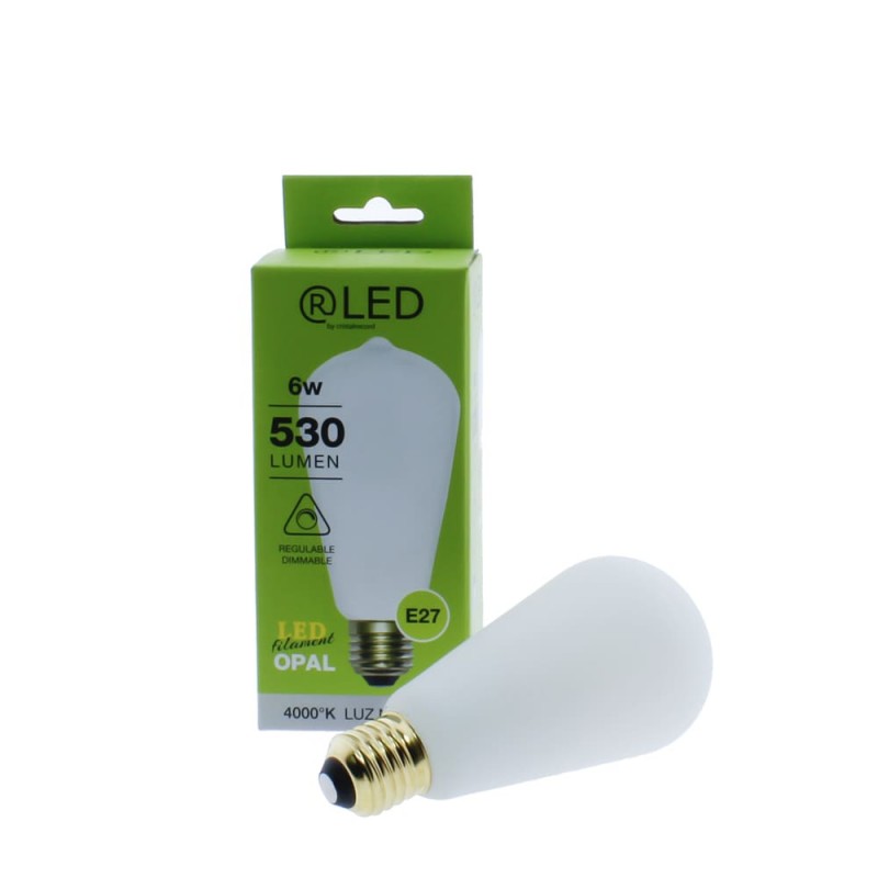 Dimmable LED Bulb Edison ST64 E27 6W 4000K White Matt