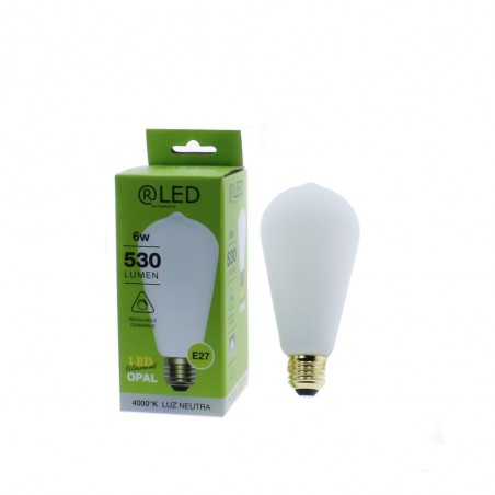 Dimmable LED Bulb Edison ST64 E27 6W 4000K White Matt