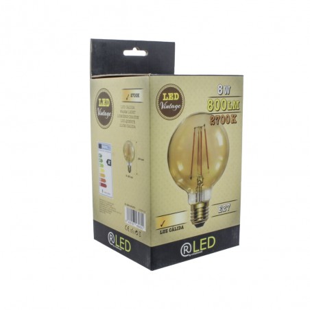 Gold LED Bulb G125 E27 8W 2700K