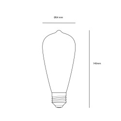 Dimmable LED Bulb Edison ST64 E27 6W 2700K White Matt