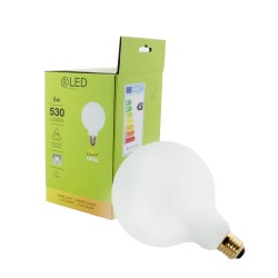 Dimmable LED Bulb G125 E27 6W 2700K White Matt
