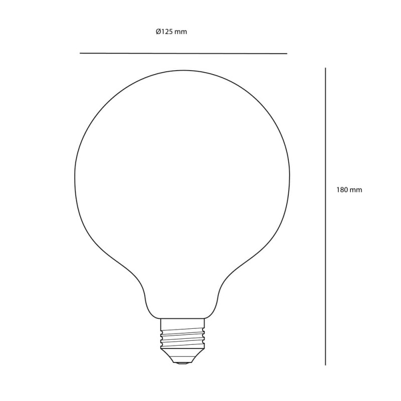 Dimmable LED Bulb G125 E27 6W 2700K White Matt