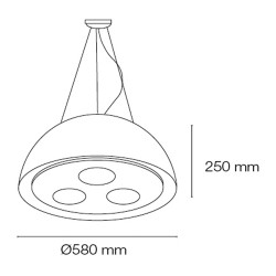 Moon Lux LED Pendant Light White Glass