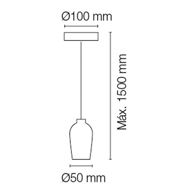 Wood Pendant Lamp Red Cable