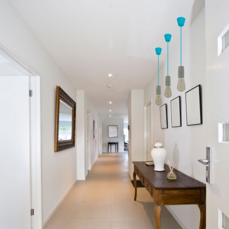 Concrete Pendant Lamp Blue