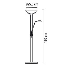 Lampa LED Floor Lamp 18W+5W 3000K Antique Brass