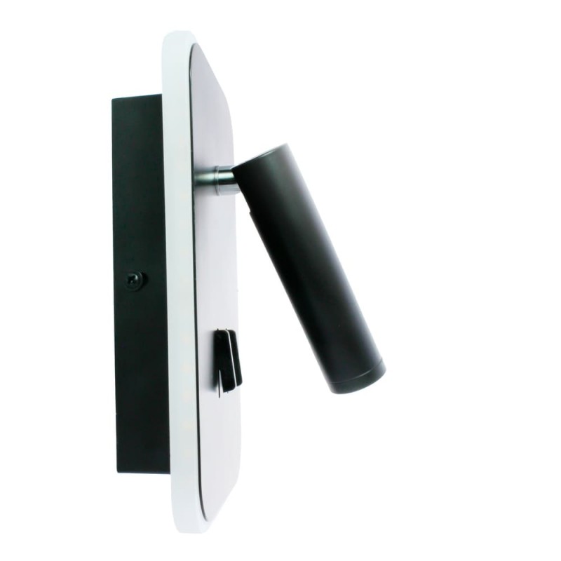 Aplique de pared LED 11W+3W Irena negro vista de perfil