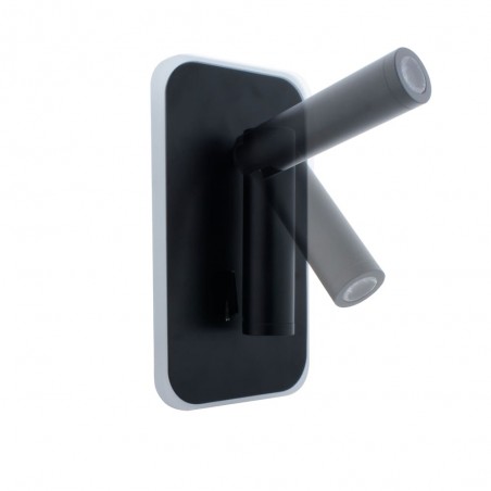 Aplique de pared LED 11W+3W Irena negro muestra de su capacidad de giro 2