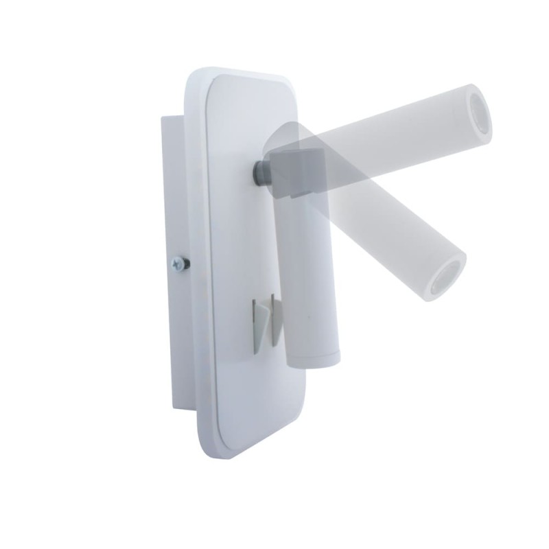 Aplique de pared LED 11W+3W Irena blanco girando su luz direccional 2