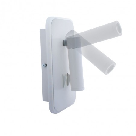 Aplique de pared LED 11W+3W Irena blanco girando su luz direccional 2