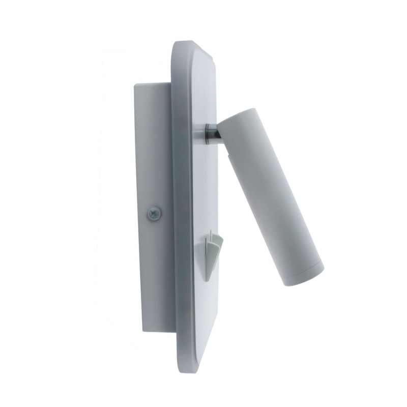 Aplique de pared LED 11W+3W Irena blanco vista de perfil