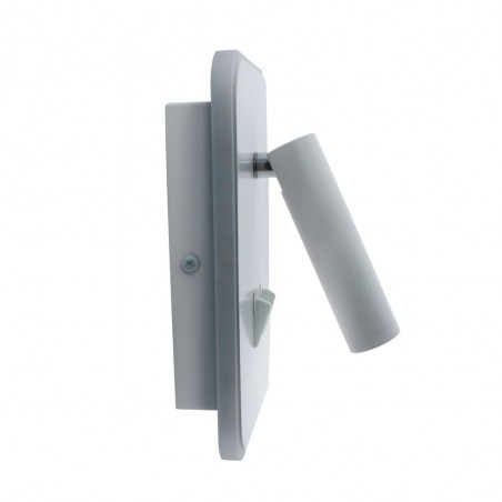 Aplique de pared LED 11W+3W Irena blanco vista de perfil