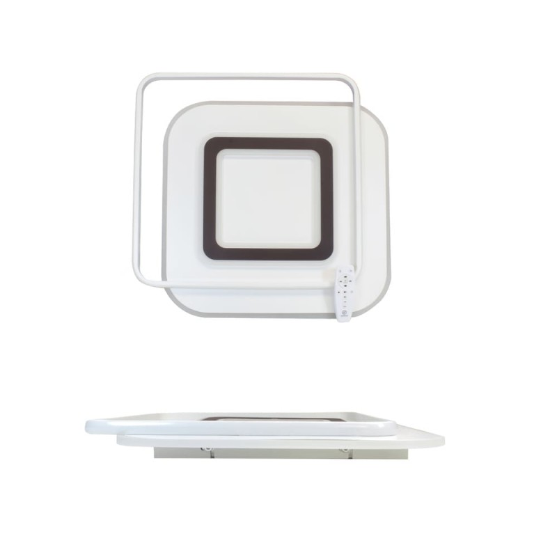 Plafón LED Lyra 100W CCT dimmable vista frontal y de perfil