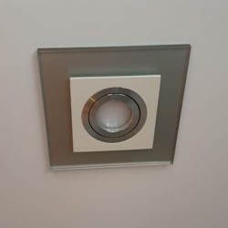 Class White Recessed Light Silver Glass