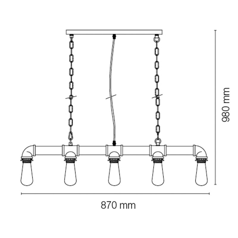 Bular 5-Light Industrial Pendant Lamp