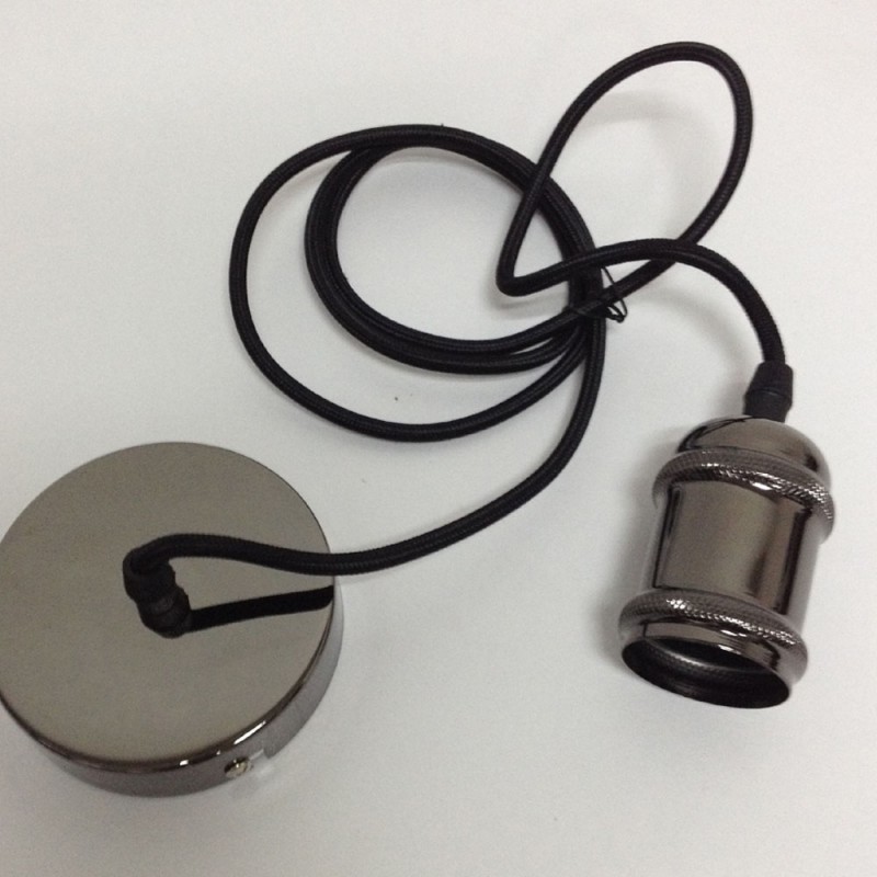 Polished Graphite Pendant Lamp Holder