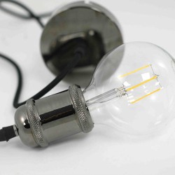 Polished Graphite Pendant Lamp Holder