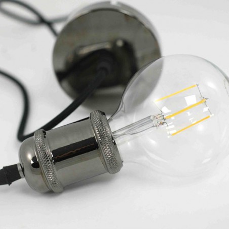 Polished Graphite Pendant Lamp Holder