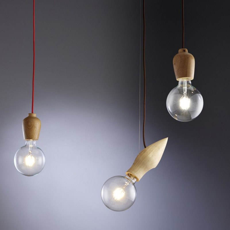 Bird Lamp Holder Wood 1XE27