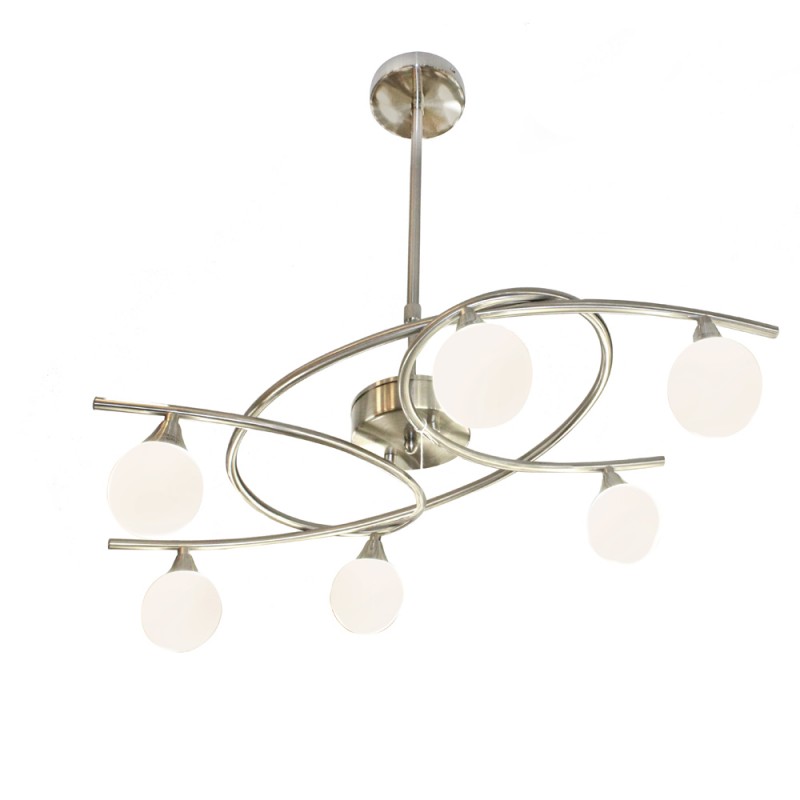 Lotto 6-Light Pendant Lamp Satin Nickel