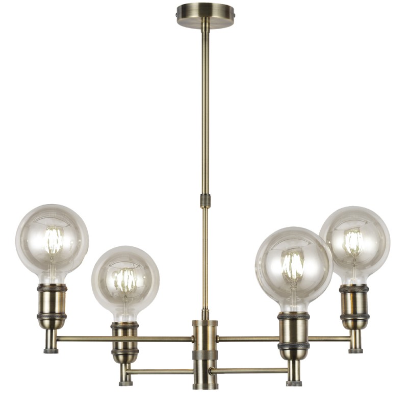 Miyako 4-Light Pendant Lamp Antique Brass