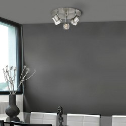 Moka 3-Light Ceiling Plate Nickel