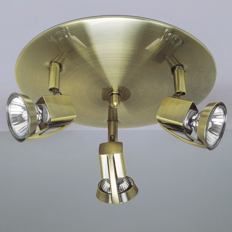 Arco 3-Light Ceiling Plate Brushed Brass