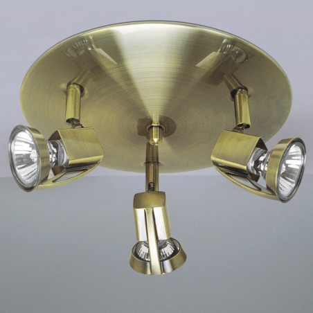 Arco 3-Light Ceiling Plate Brushed Brass